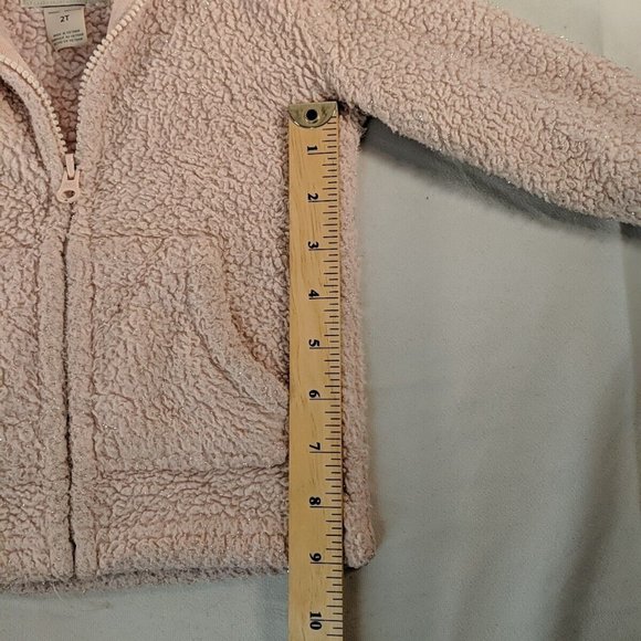 OshKosh B'Gosh Girls 2T Pink Sparkly Unicorn Hoodie Full Zip Sweater Hood Toddle - Picture 8 of 10